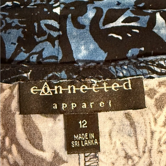 Connected Apparel Blue Sheath Dress with V-Neck Flutter Cap Sleeves Stretchy 12 - Picture 7 of 13